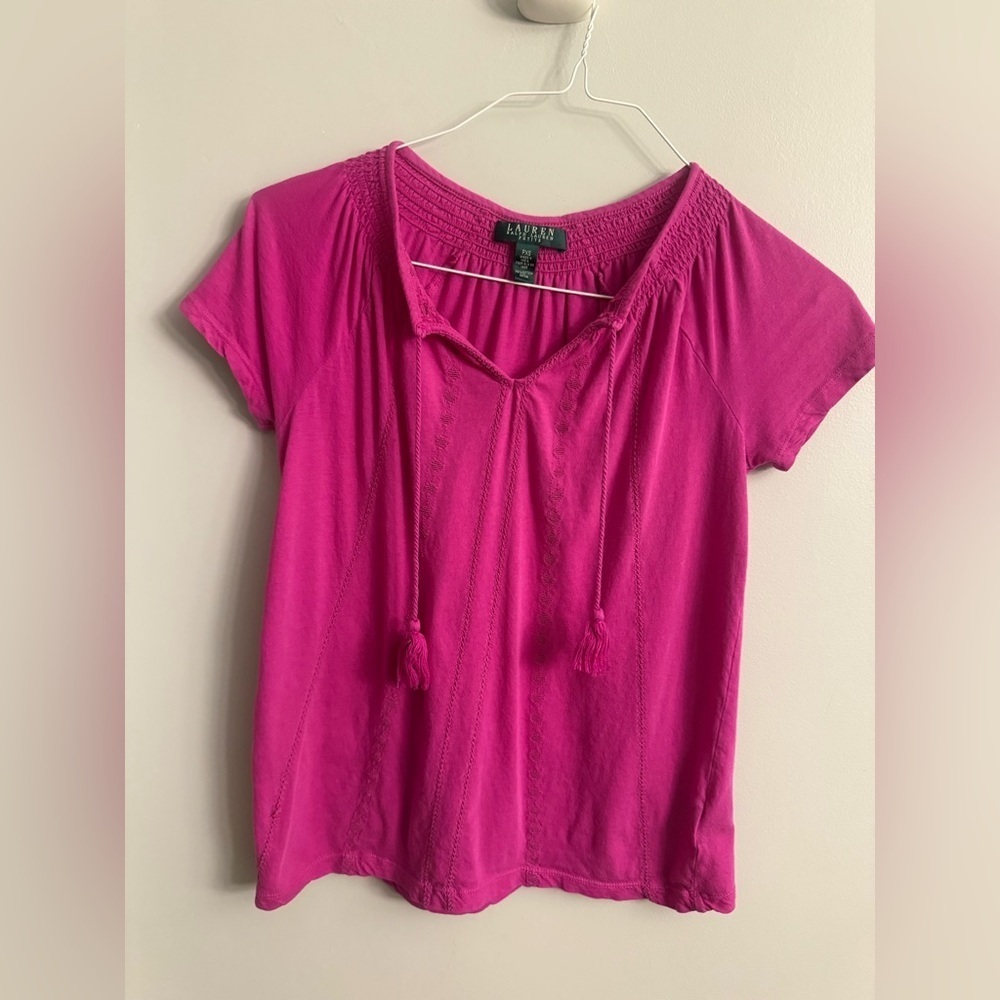 Lauren Ralph Lauren Petite Smocked Peasant Top – PXS